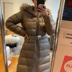 Moncler Taupe down coat